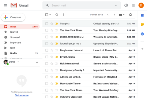 ongoing gmail